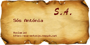 Sós Antónia névjegykártya